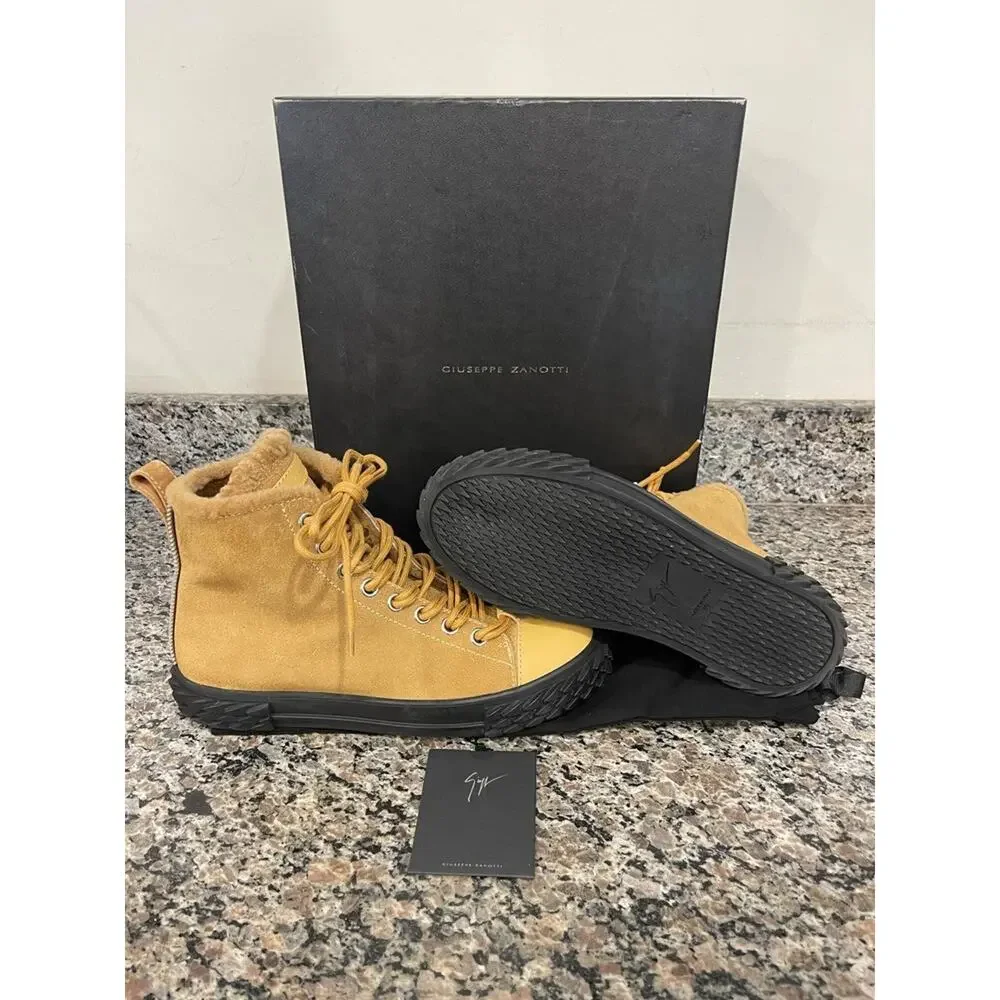 Men's Size 7 Giuseppe Zanotti Brown Boots With Fur in Box SPB-JB 337655